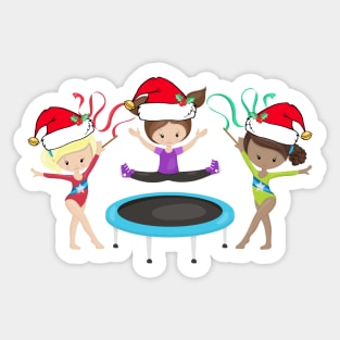 Gymnastics Christmas Girls Sticker